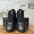 Prada Americas Cup Triple Black Leather Sneaker Sz 9.5
