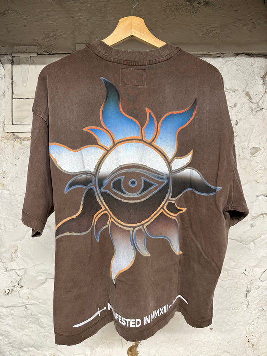 Godspeed Skeleton Guitar Brown T-Shirt Sz S
