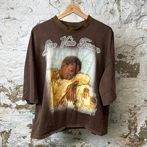 Saint Vanity Brown Live Vain T-shirt Sz S