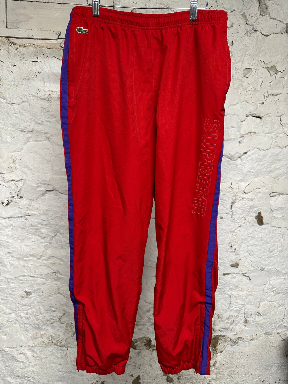 Supreme Lacoste Red Purple Track Pants Sz M