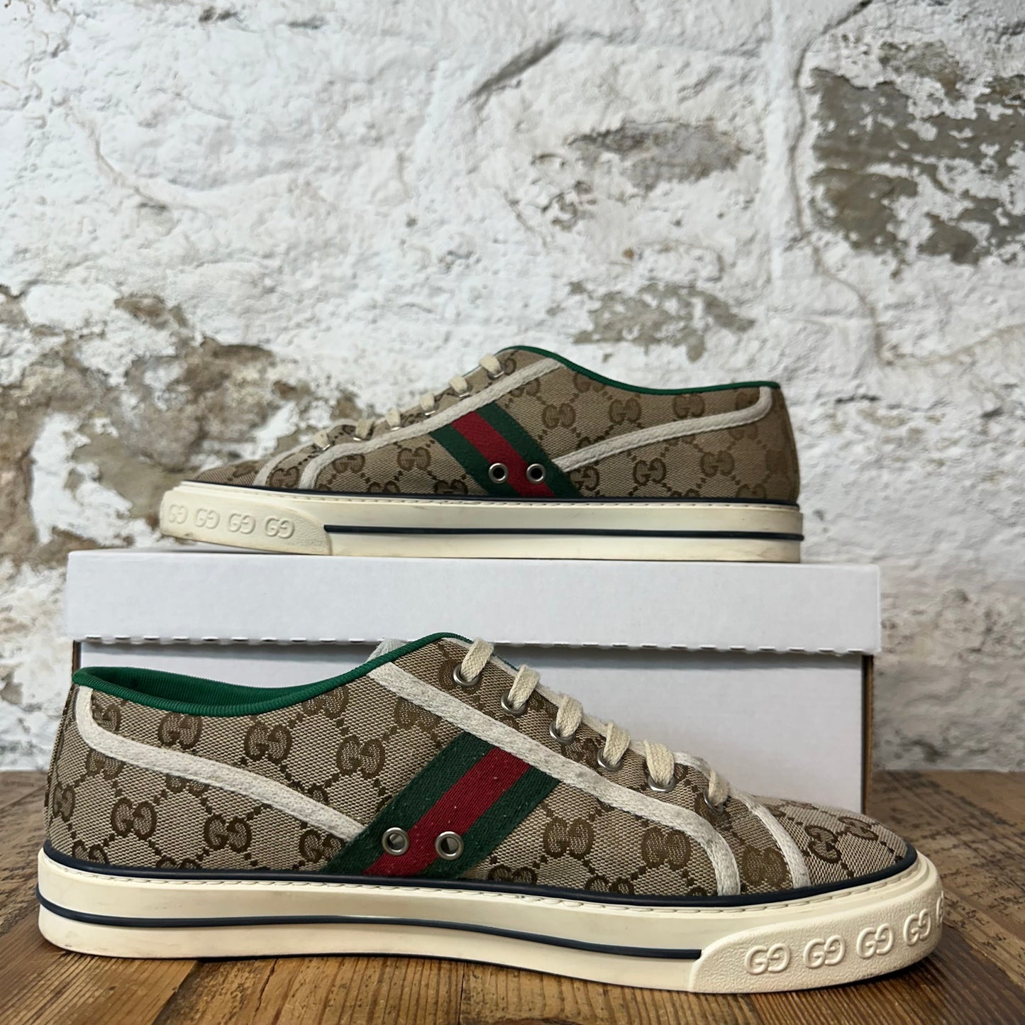 Gucci Tennis 1977 Brown Monogram Sneaker Sz 10