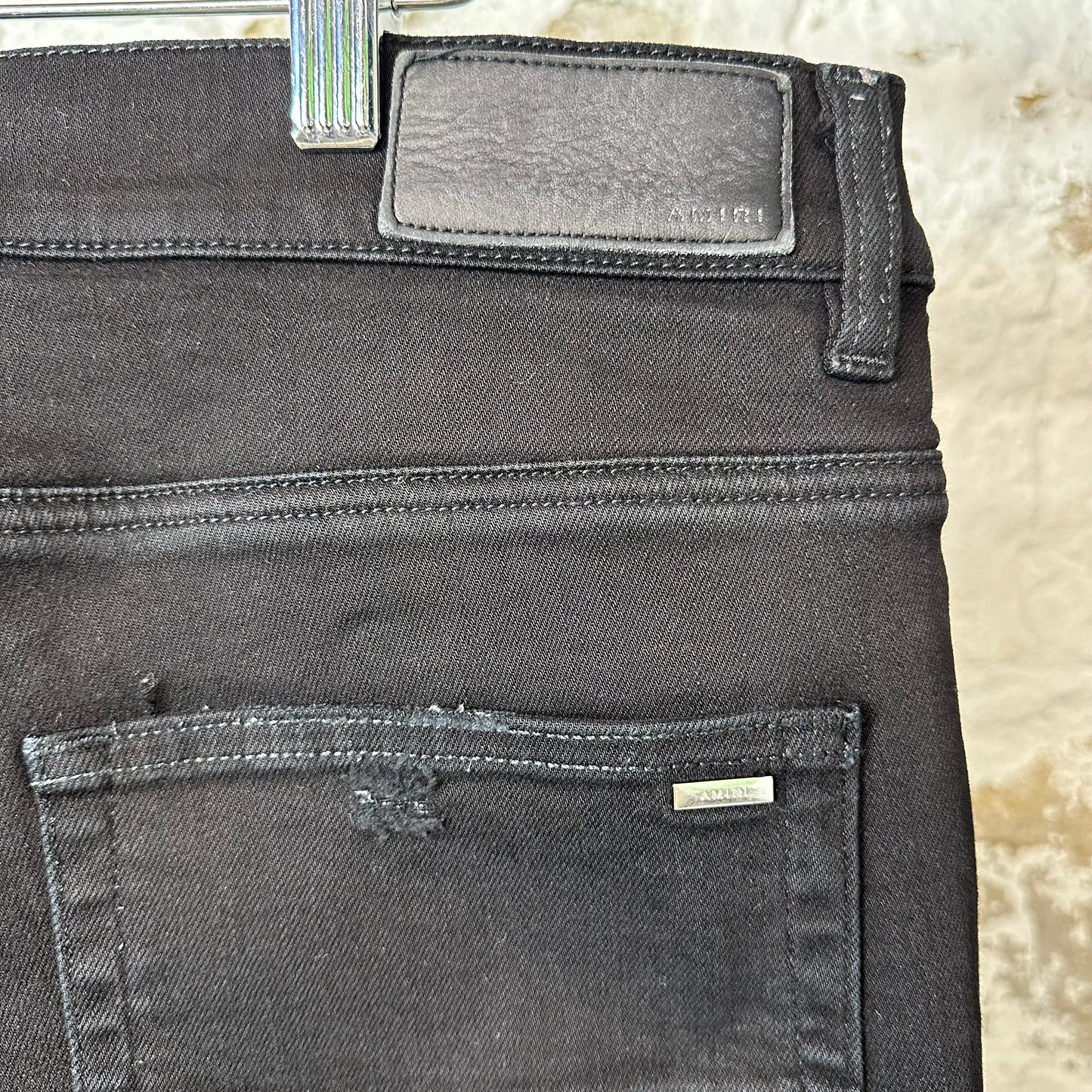 Amiri MX1 Grey Paisley Black Denim Jeans Sz 36