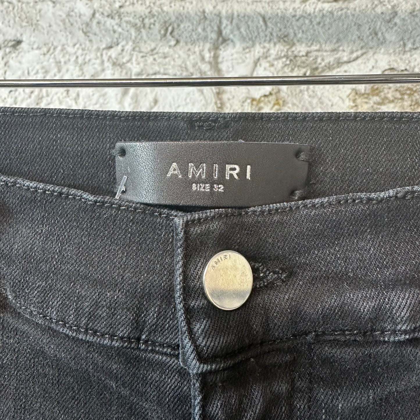 Amiri Distressed Faded Black Denim Jeans Sz 32