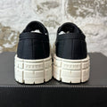 Prada Double Wheel Platform Black White Sneaker Sz 5 (37)