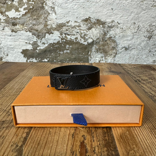 Louis Vuitton Graphite Slim Bracelet Sz 19 W/ Box
