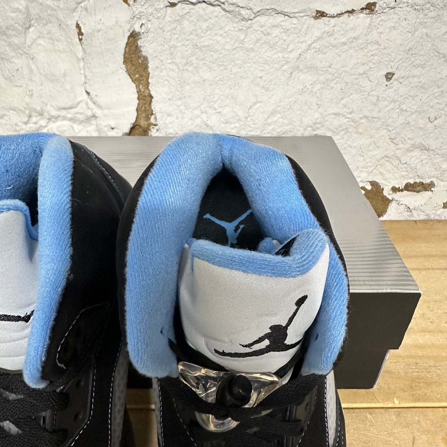 Air Jordan 5 Black University Blue Sz 13
