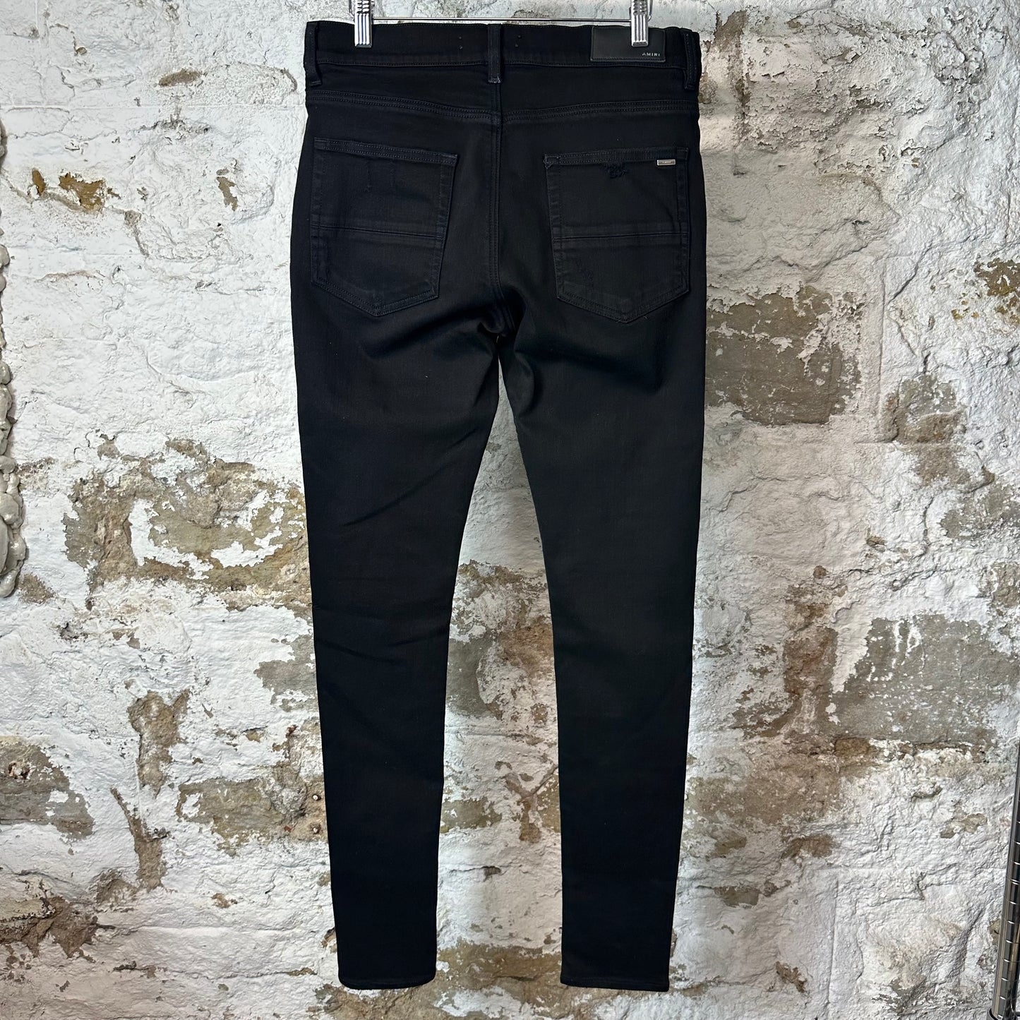 Amiri MX1 Brown Suede Black Denim Jeans Sz 32