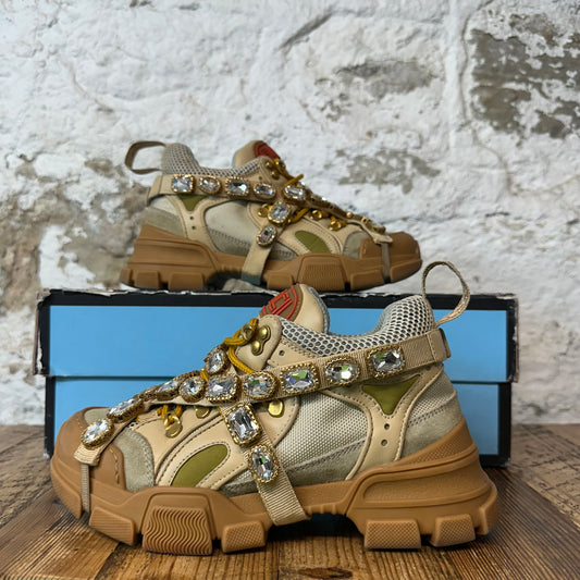 Gucci Flashtrek Crystal Beige Sneaker Sz 4.5 (36.5)