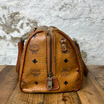 MCM Cognac Boston Bag