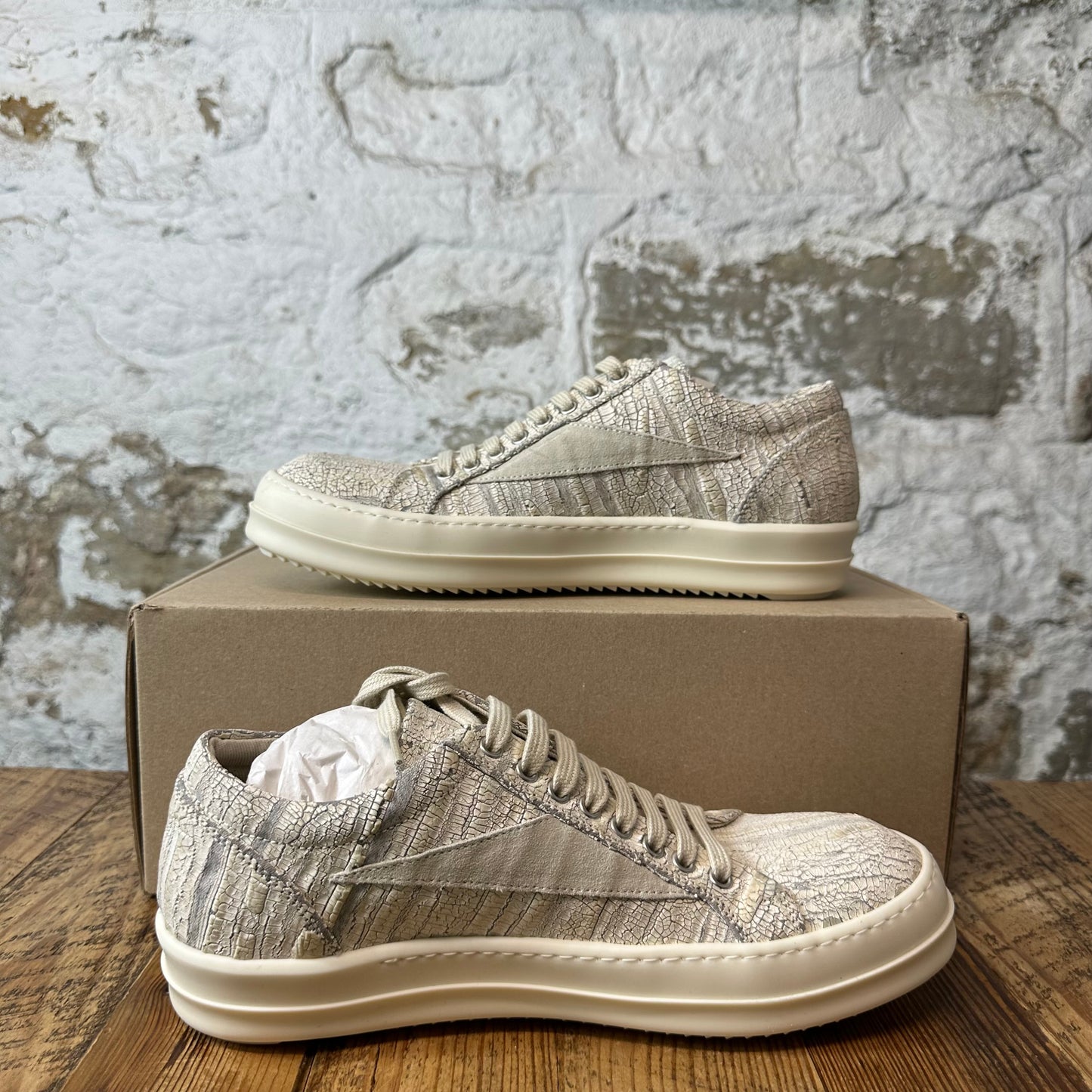 Rick Owens DRKSHDW Vintage Cracked Milk Sneaker DS