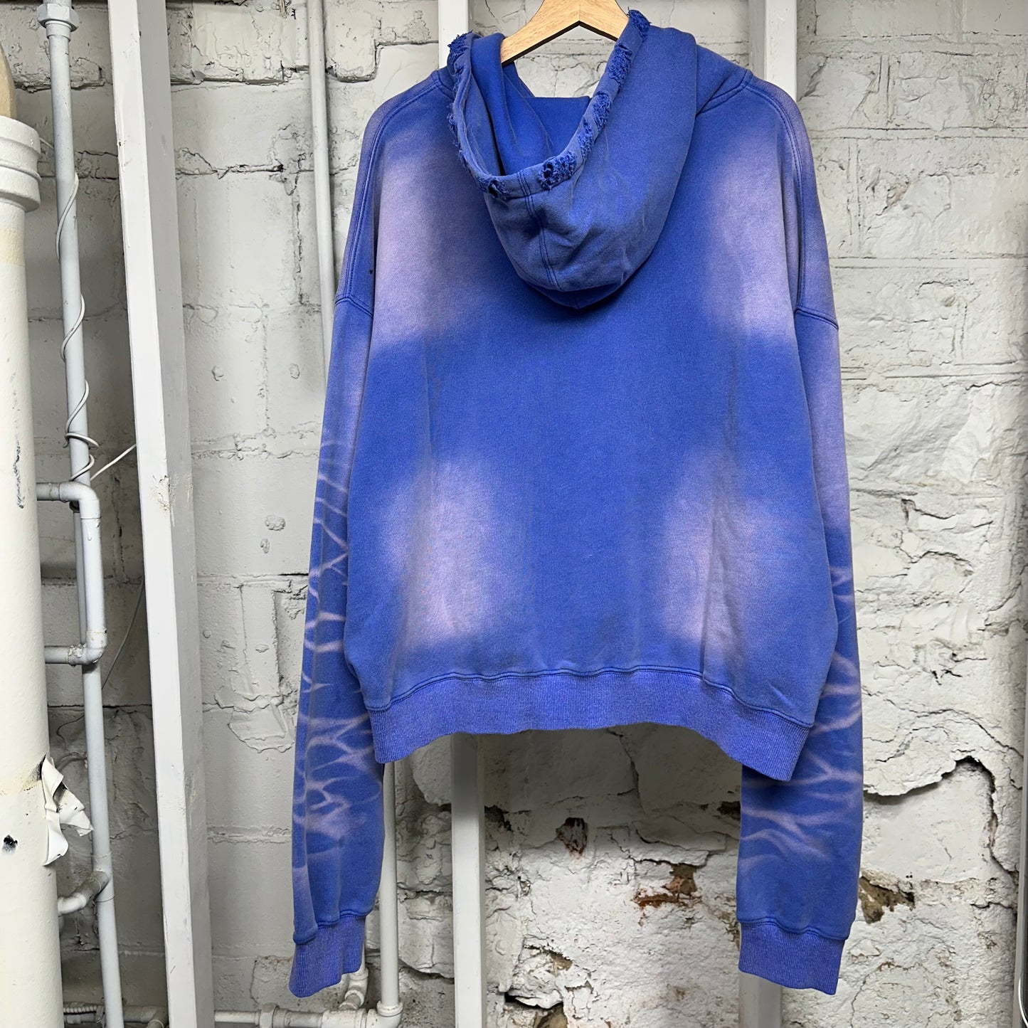 Vale Track Faded Blue Zip Up Hoodie Sz XXL