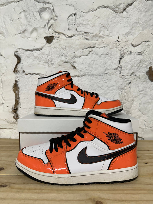 Air Jordan 1 Mid Orange White Sz 12