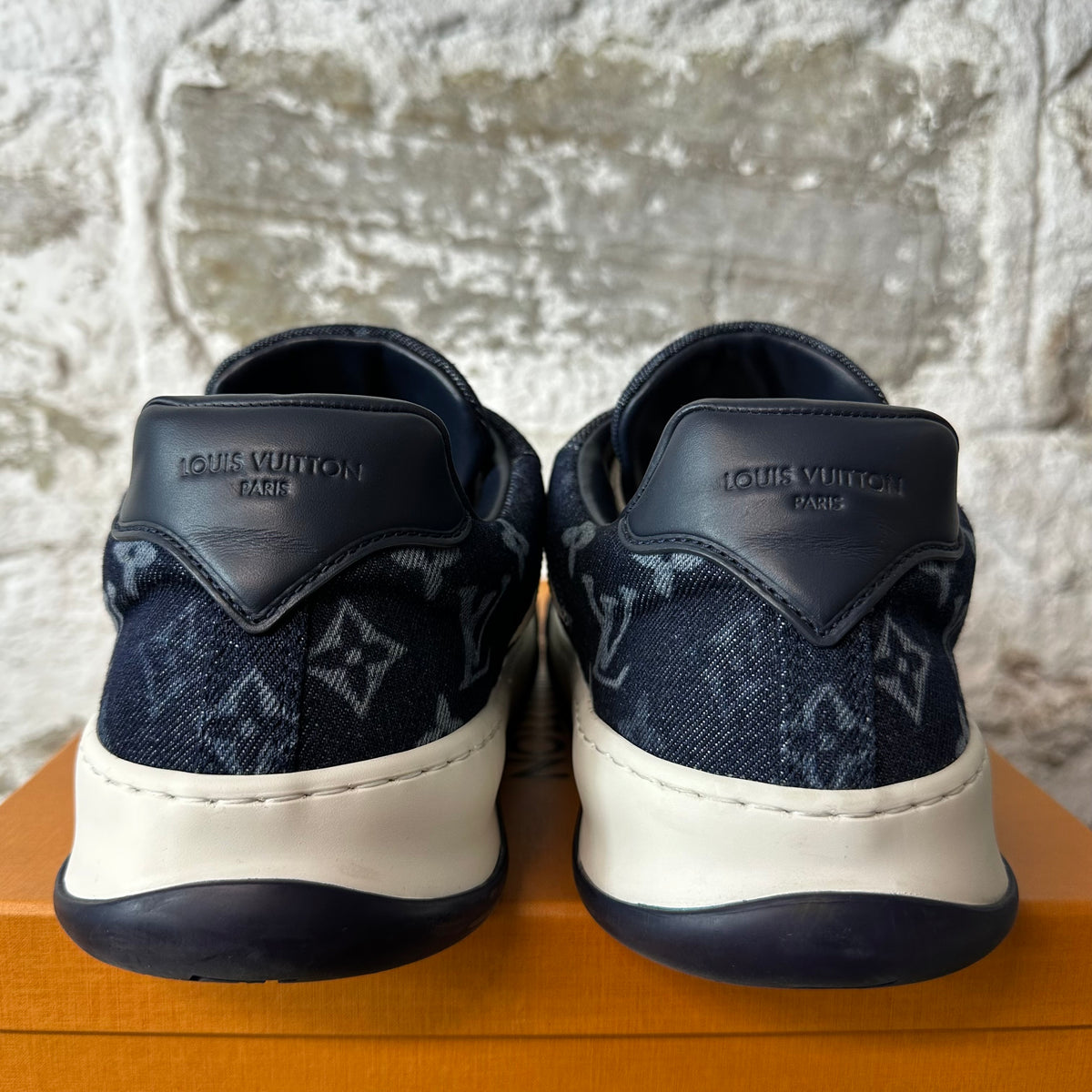 Louis Vuitton Dark Wash Monogram Tilted Sneaker Sz 11.5 (10LV)