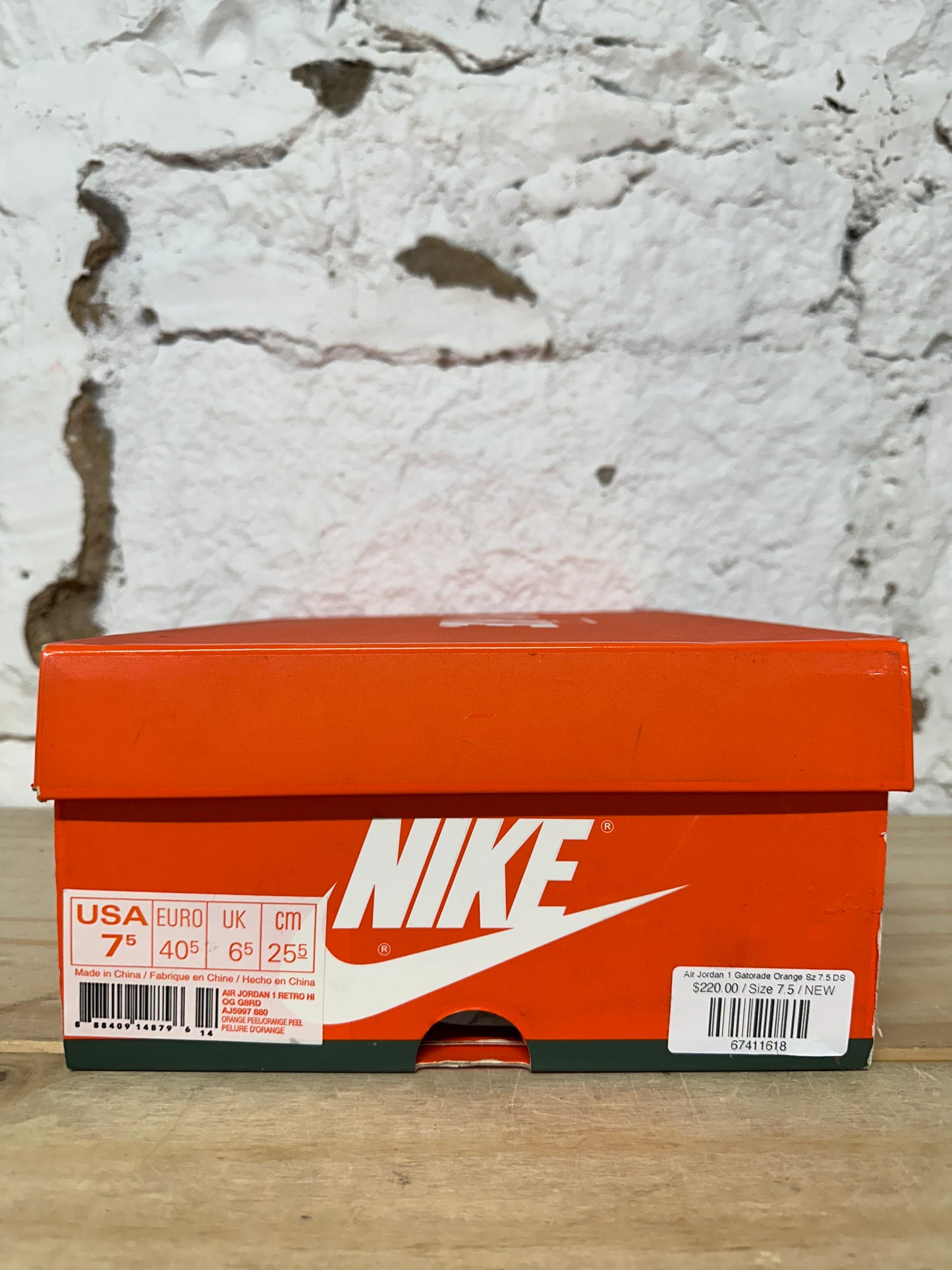 Air Jordan 1 Gatorade Orange Sz 7.5 DS