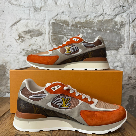 Louis Vuitton Brown Orange Runaway Sneaker Sz 10.5 (9LV)