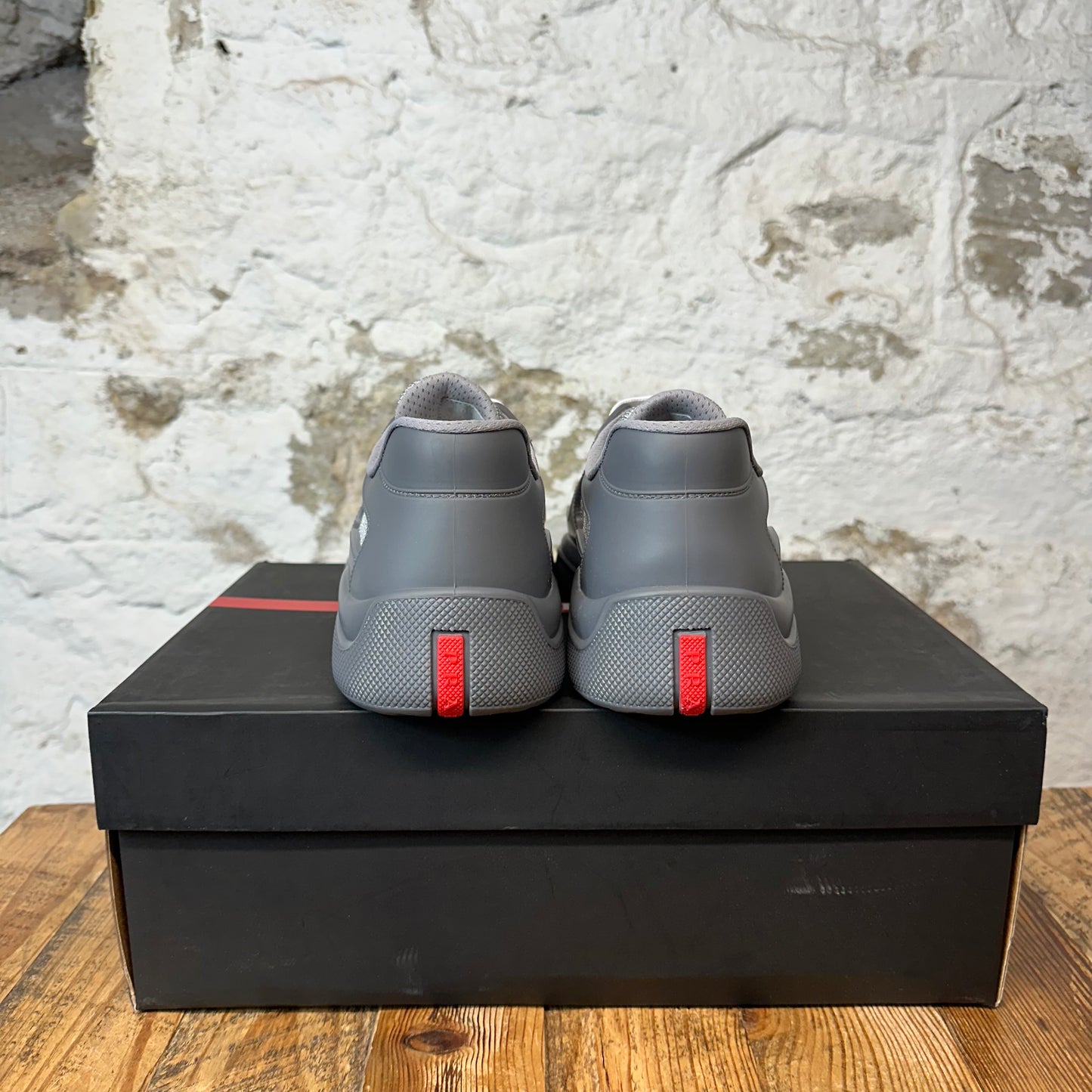 Prada Americas Cup Grey Rubber Sneaker Sz 12 (45) DS