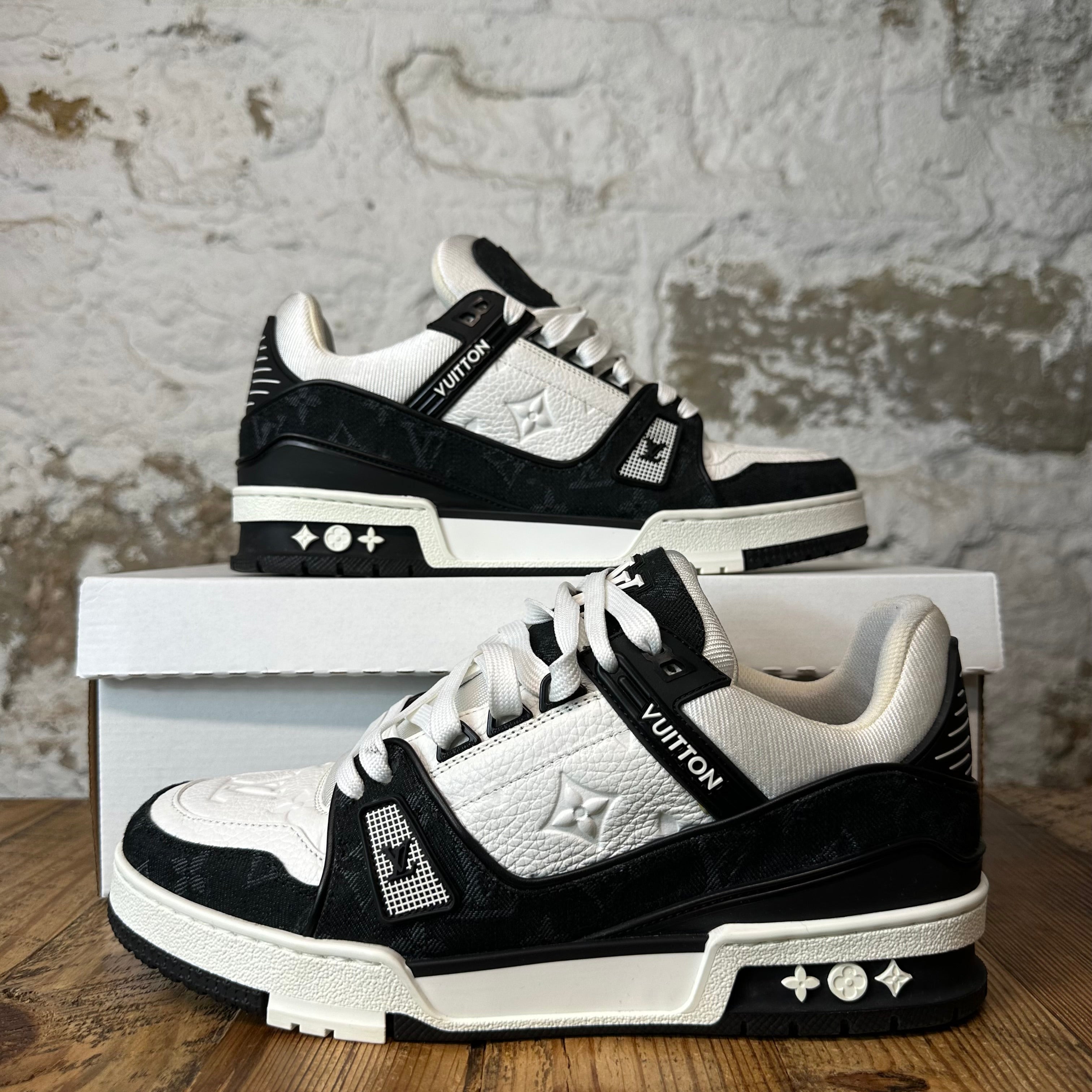 Louis Vuitton Black White Trainer Sneaker Sz 8 (6.5LV)