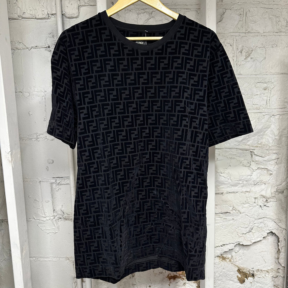 Fendi AOP FF Logo Towel Black T-Shirt Sz M