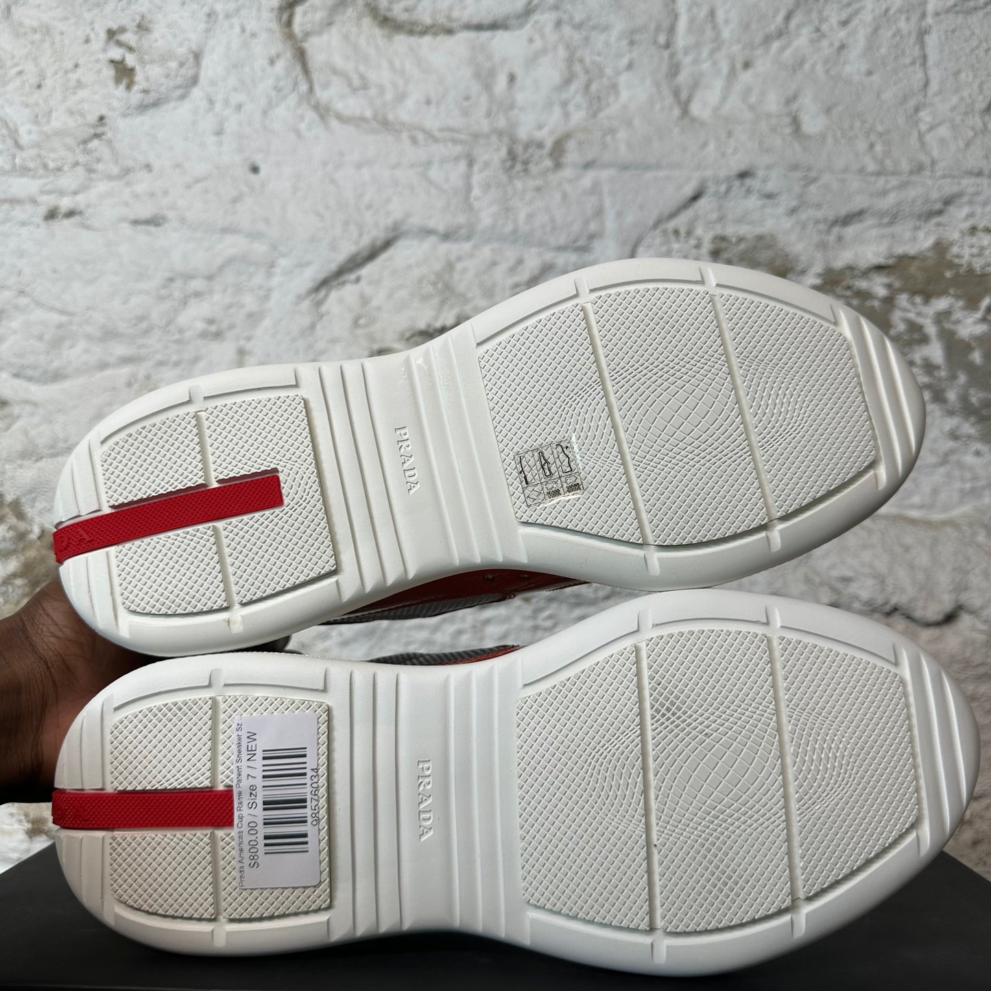 Prada Americas Cup Rame Patent Sneaker Sz 7 DS