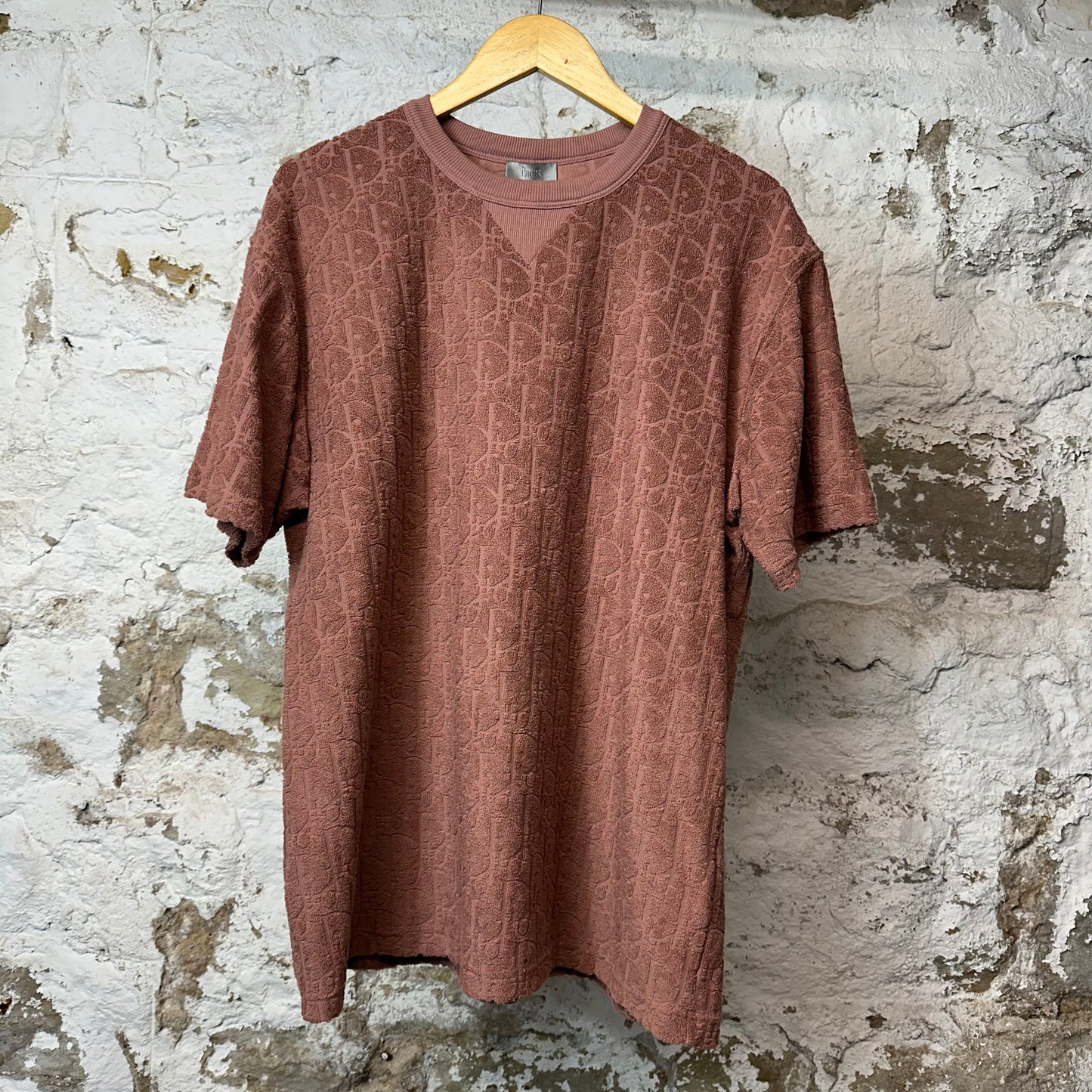 Dior Monogram Towel T-shirt Rust Pink Sz L