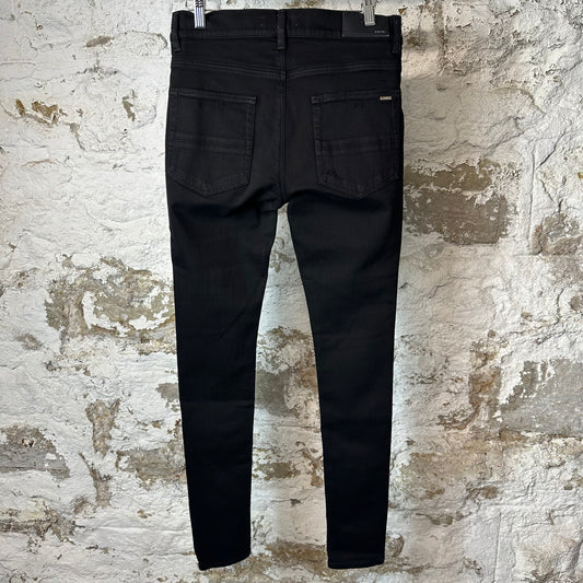 Amiri Plain Black Denim Jeans Sz 30