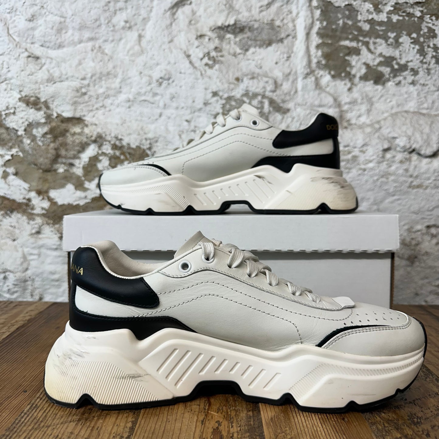 Dolce Gabbana White Black Daymaster Sneaker Sz 8 No Box