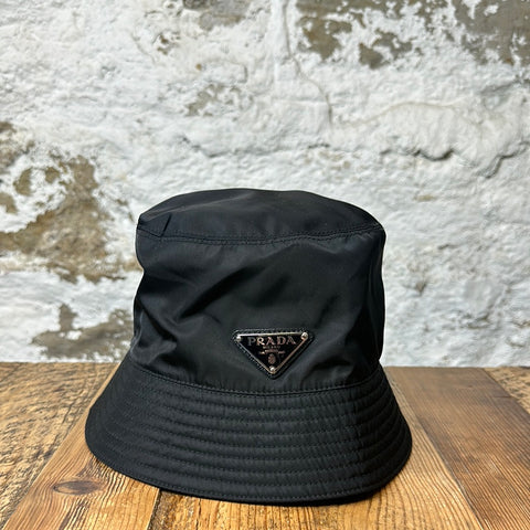 Prada Renylon Black Bucket Hat