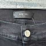 Amiri MX1 Camo Patch Black Denim Jeans Sz 31