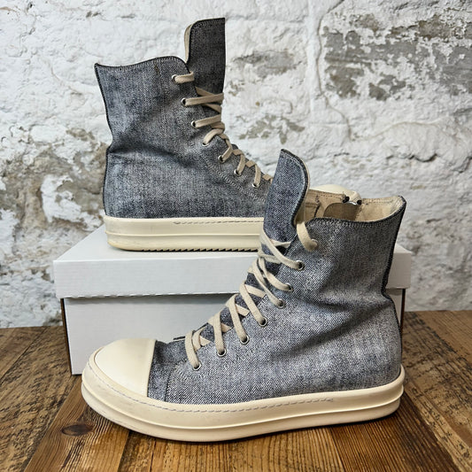 Rick Owens DRKSHDW Denim Cream High Sneaker Sz 9 (42) No Box