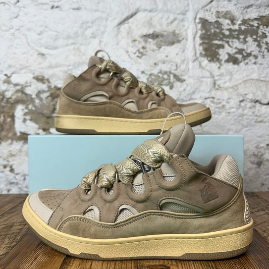 Lanvin Curb Tan Lace Beige Cream Sneaker Sz 11 (44)