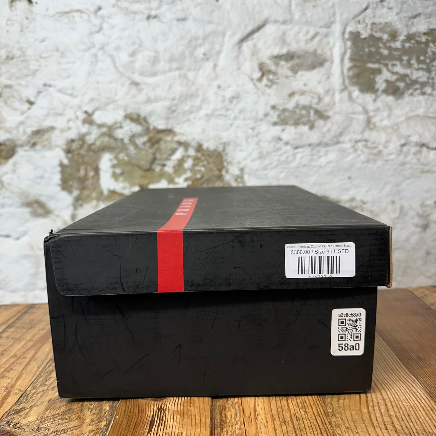 Prada Americas Cup White Red Patent Black Sneaker Sz 9