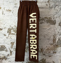 Vertabrae Cream Spellout Sweatpants Brown Sz M