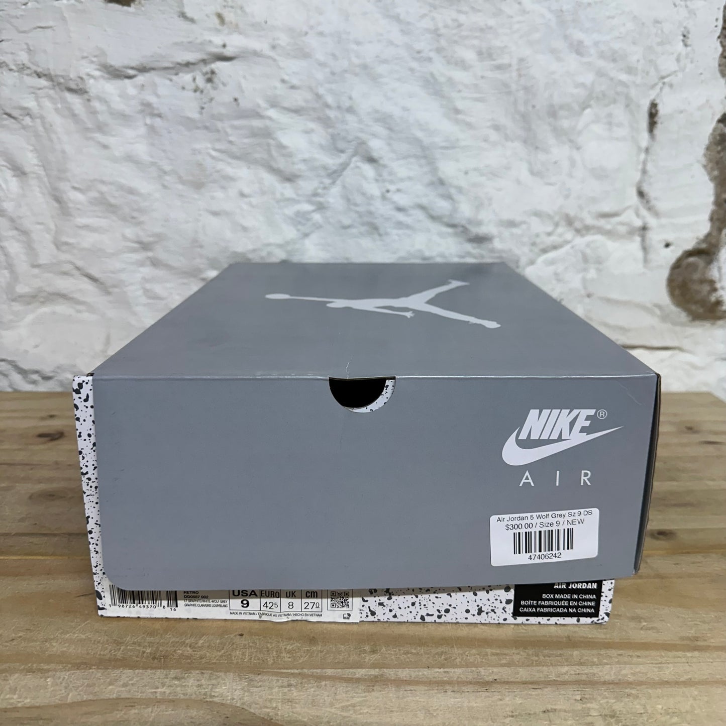 Air Jordan 5 Wolf Grey Sz 9 DS
