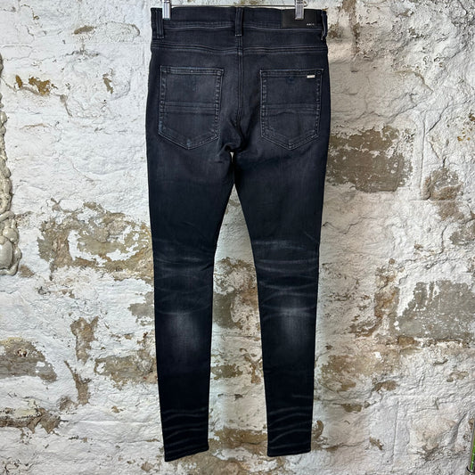 Amiri Paint Drip Spell Black Denim Jeans Sz 29