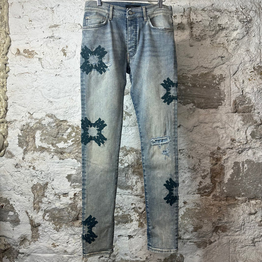 Amiri Quad Stitch Blue Denim Jeans Sz 30