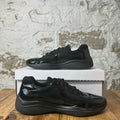 Prada Americas Cup Triple Black Patent Sneaker Sz 9.5