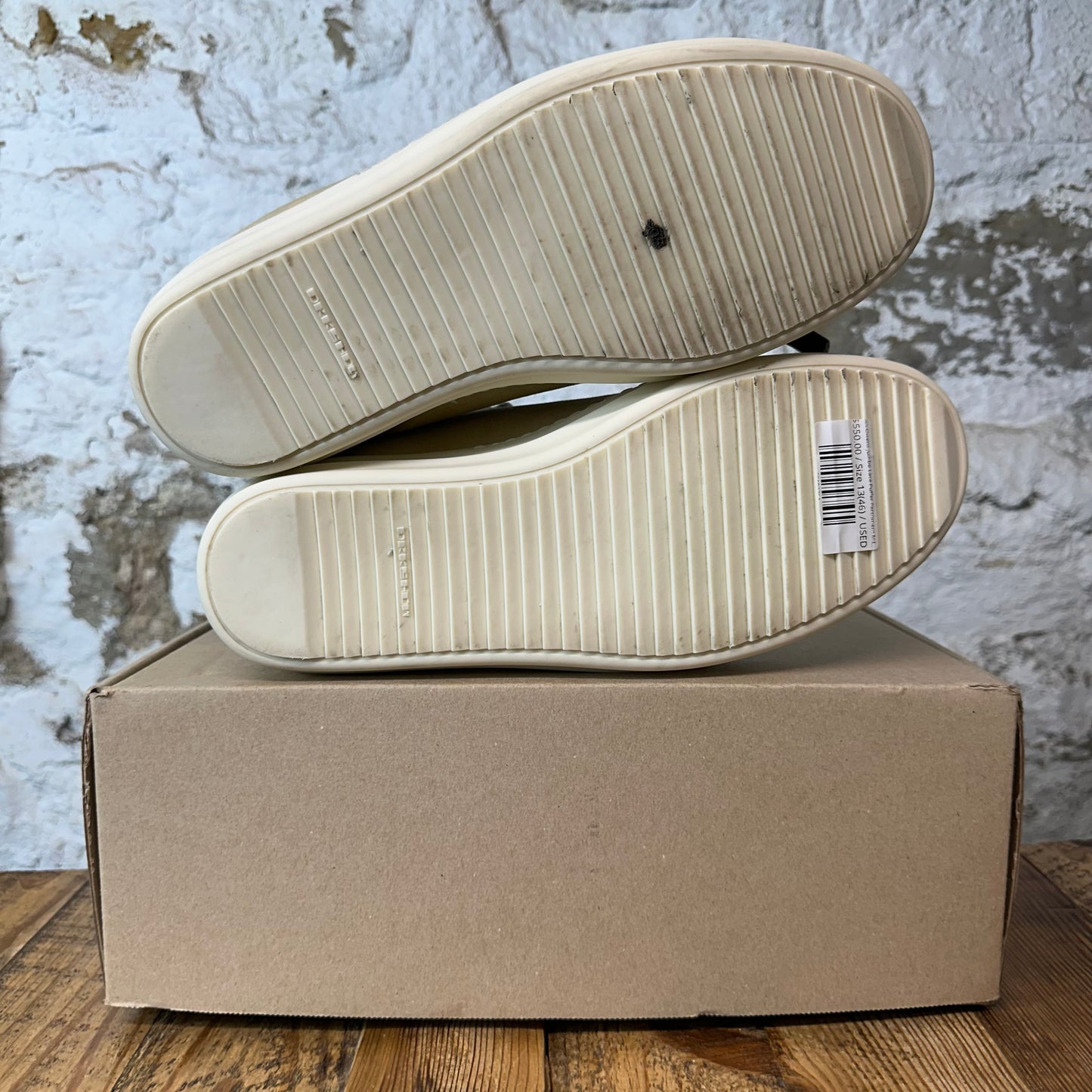 Rick Owens Jumbo Lace Puffer Parchment Milk Sneaker Sz 13 (46)