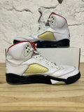 Air Jordan 5 Fire Red Silver Tongue Sz 9.5