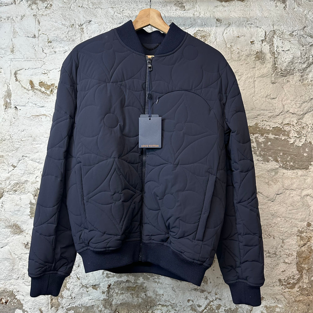 Louis Vuitton Quilted Monogram Puffer Jacket Navy Sz M (48) DS