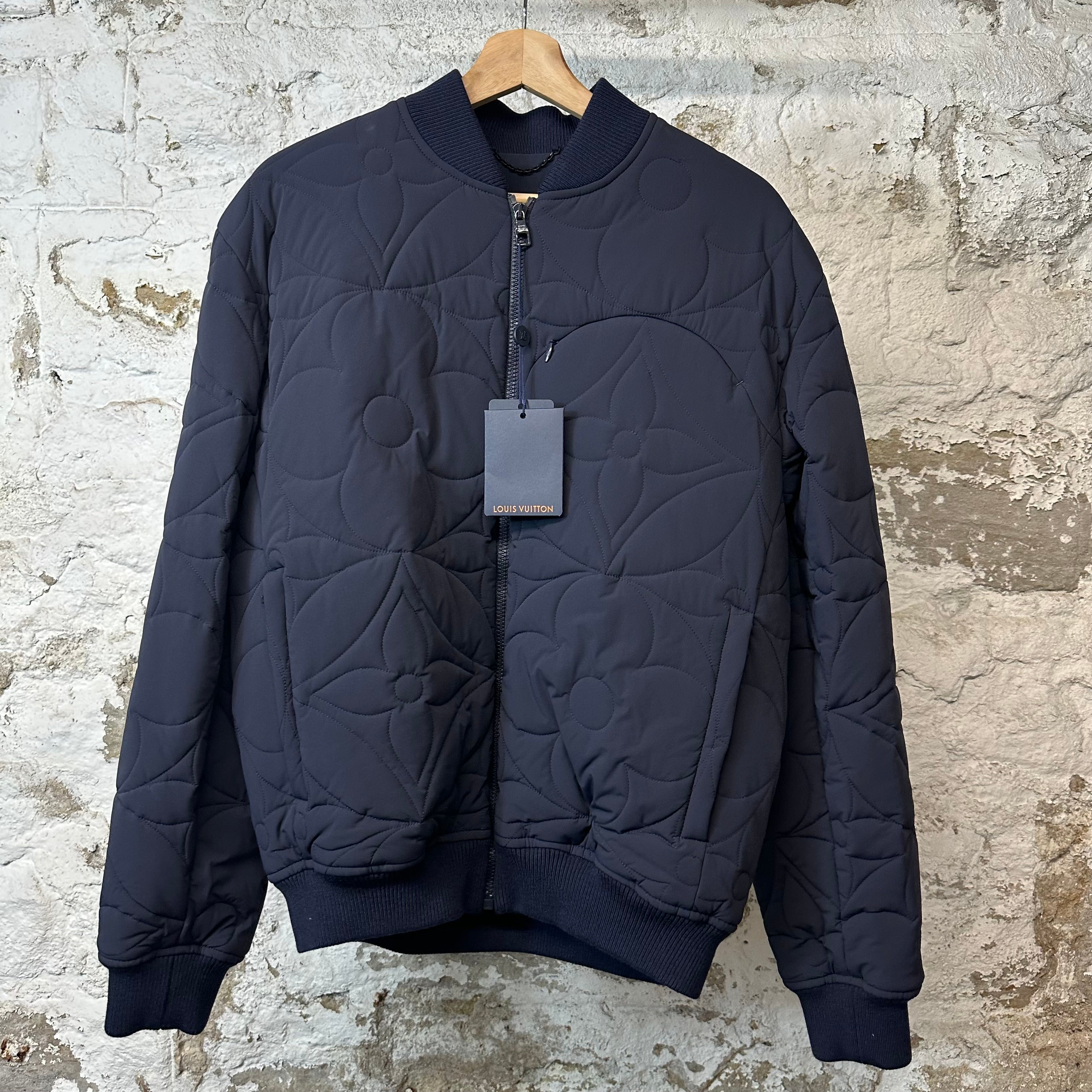 Louis Vuitton Quilted Monogram Puffer Jacket Navy Sz M (48) DS