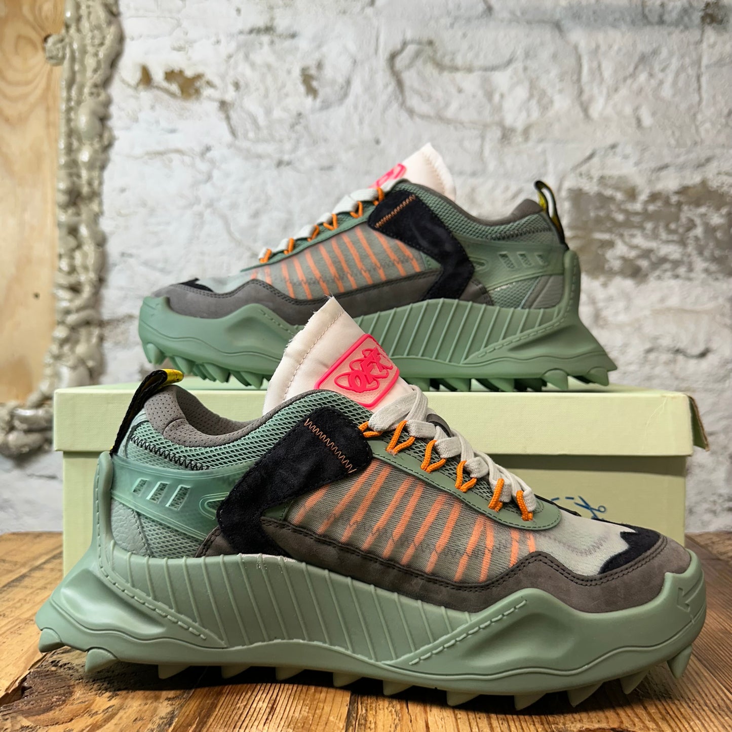 Off-White ODSY 1000 Black Green Sneaker Sz 10 (43)