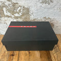 Prada Americas Cup Orange Patent Grey White Sneaker Sz 9.5