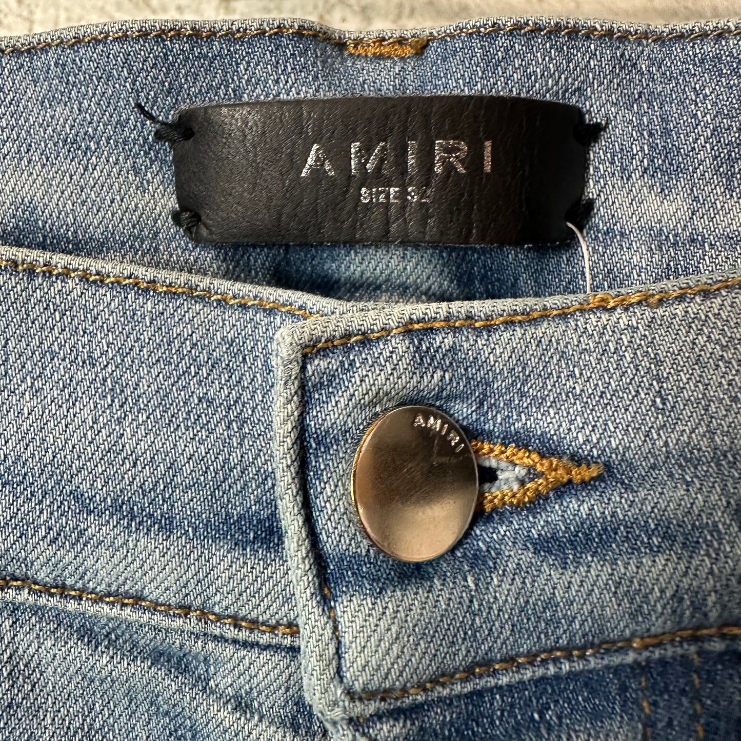Amiri MX1 Black Playboy Blue Denim Jeans Sz 32