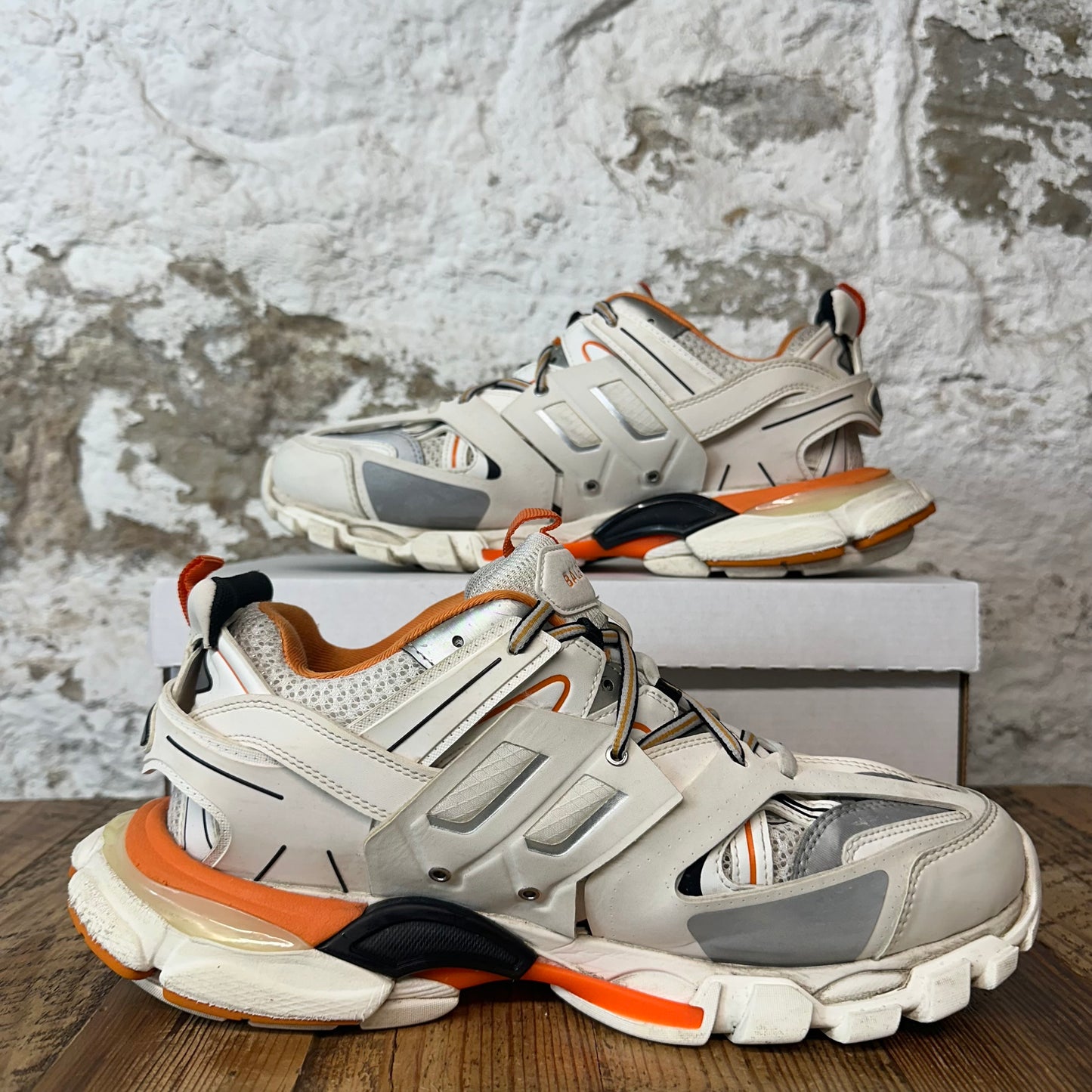 Balenciaga Track Runner White Cream Orange Sneaker Sz 10 (43)