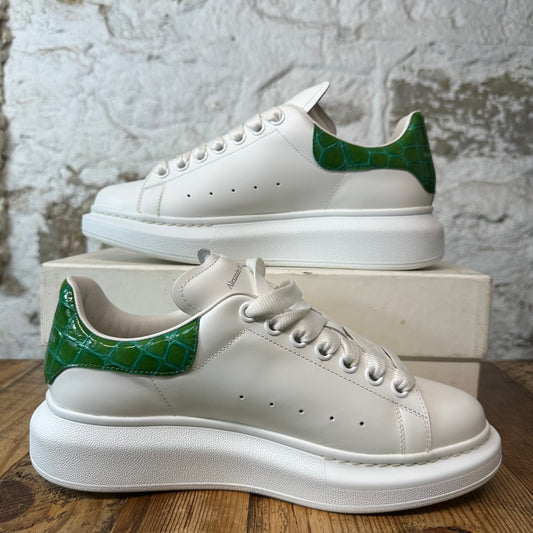 Alexander McQueen Green Croc Tab White Sneaker Sz 7.5 (40.5)