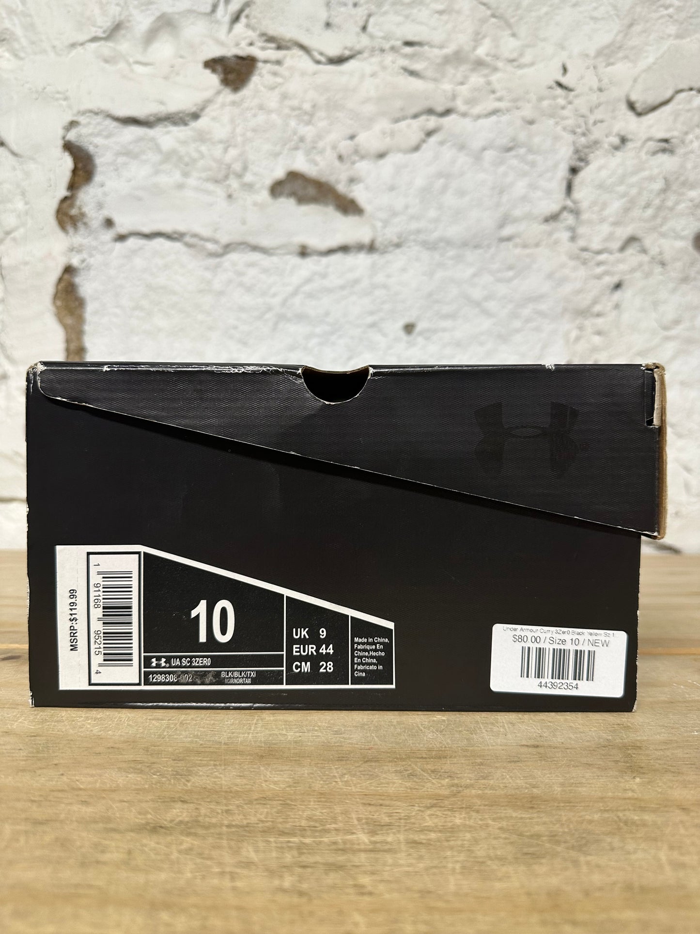 Under Armour Curry 3Zer0 Black Yellow Sz 10 DS