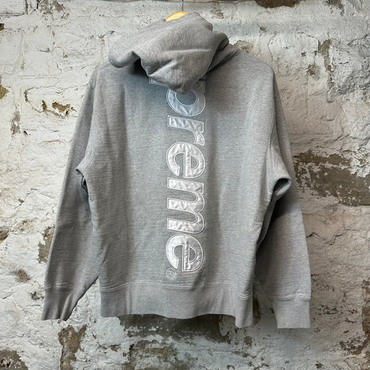 Supreme White Satin Spell Hoodie Gray Sz S
