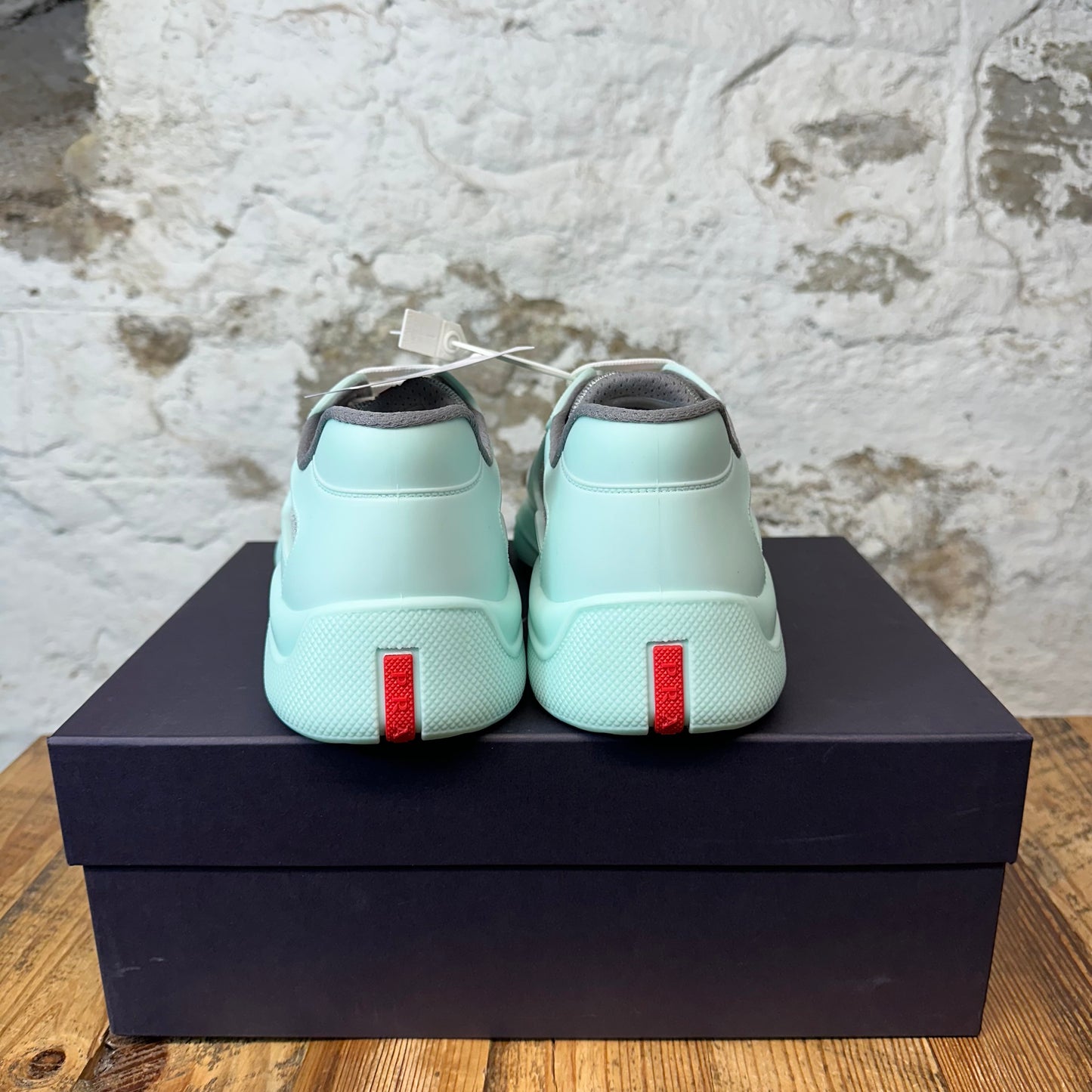 Prada Americas Cup Mint Green Rubber Sneaker Sz 12 (45) DS