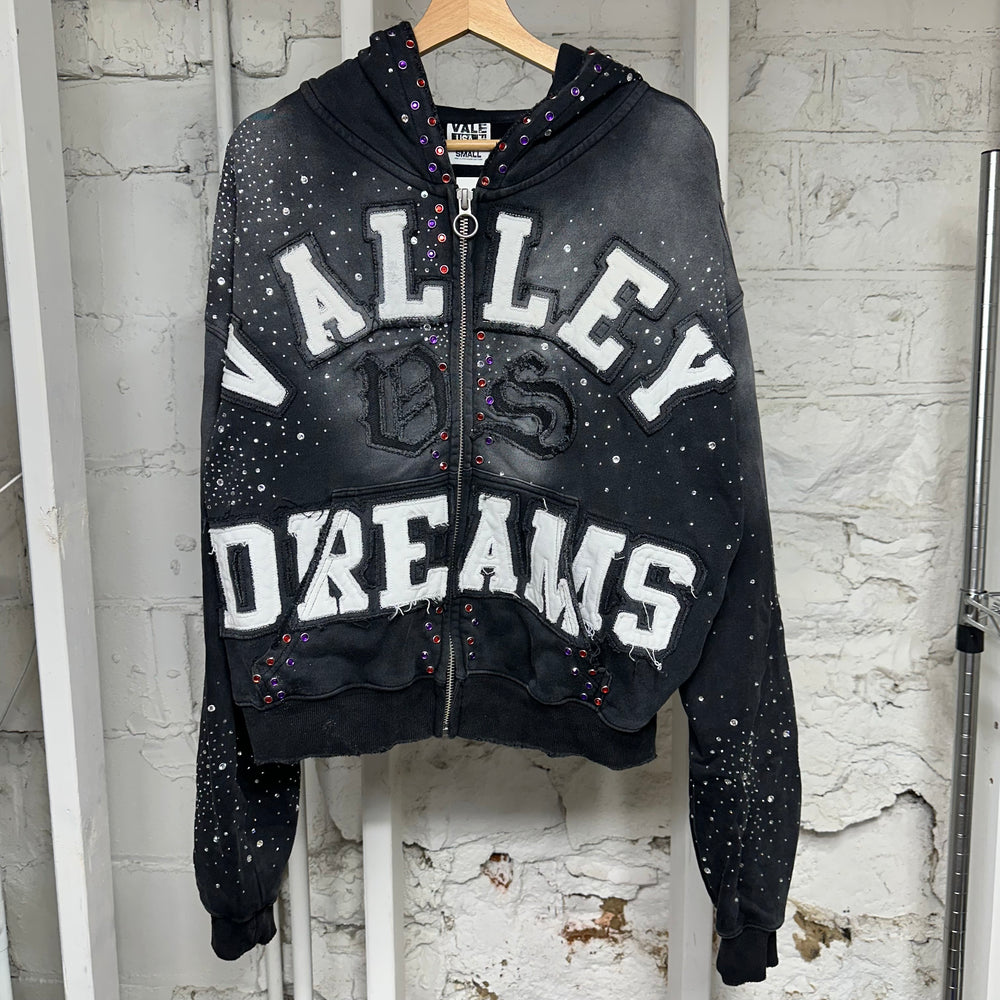 Valley Dreams Classico Black Zip-Up Hoodie Sz S