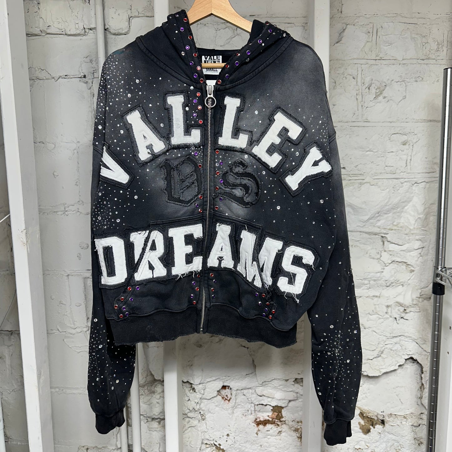 Valley Dreams Classico Black Zip-Up Hoodie Sz S